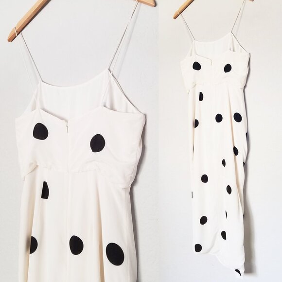 Derek Lam 10 Crosby Cream Polka Dots Cami Midi Dress Size 4 Silk Blend Wrap $550 - Picture 11 of 15